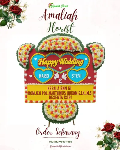 Karangan Papan Bunga Pernikahan di Selumbung